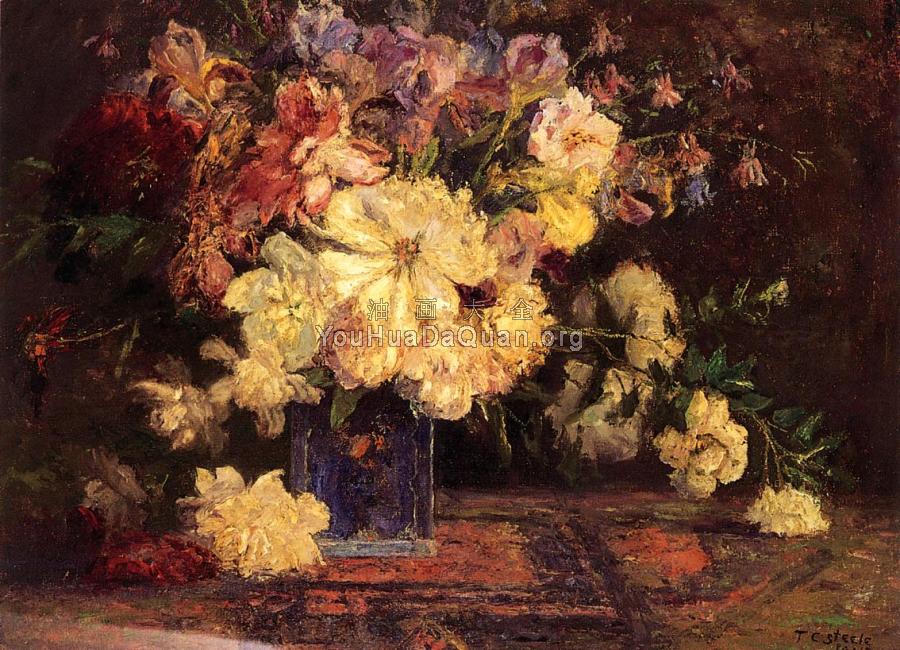 Still Life with Peonies - 西奥多·克莱门特·斯蒂尔